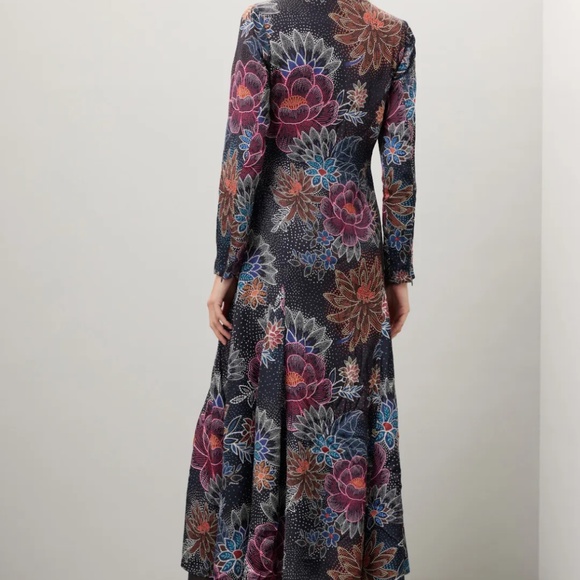 FARM RIO Blue Floral Maxi Dress - Size Small - Picture 3 of 5